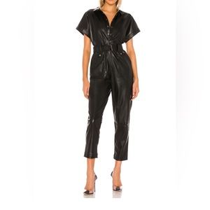 Bardot faux leather jumpsuit. Size L.